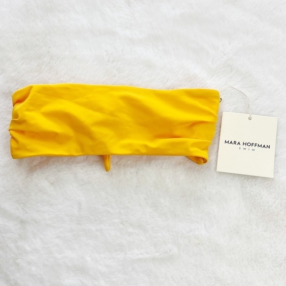 NWT Mara Hoffman Abigail Bandeau Tie Back Bikini Top Sprint Yellow - Picture 6 of 9
